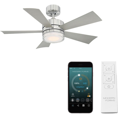 Wynd 42 inch Stainless Steel Downrod Ceiling Fan in 3500K