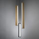 Chaos LED 11.75 inch Black and Aged Brass Multi-Light Pendant Ceiling Light in 3, 12in., Black Aged Brass/Black