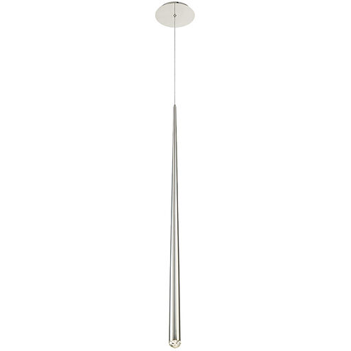 Cascade LED 1.5 inch Polished Nickel Pendant Ceiling Light in Round, 37in.
