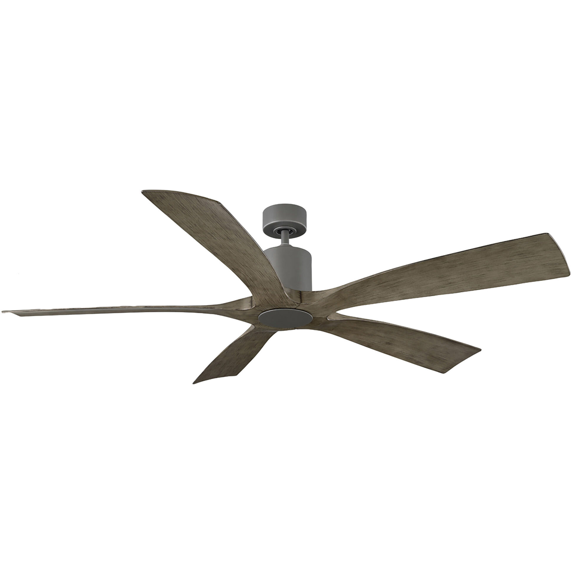 Aviator 70 inch Graphite and Weathered Gray with Weathered Gray Blades Downrod Ceiling Fan in Graphite Weathered Gray, Smart Ceiling Fan