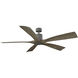Aviator 70 inch Graphite and Weathered Gray with Weathered Gray Blades Downrod Ceiling Fan in Graphite Weathered Gray, Smart Ceiling Fan