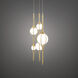 Skyla LED 12 inch Vintage Brass Multi-Light Pendant Ceiling Light