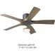 Aviator 54 inch Graphite and Weathered Gray with Weathered Gray Blades Flush Mount Ceiling Fan in Graphite Weathered Gray, Smart Ceiling Fan