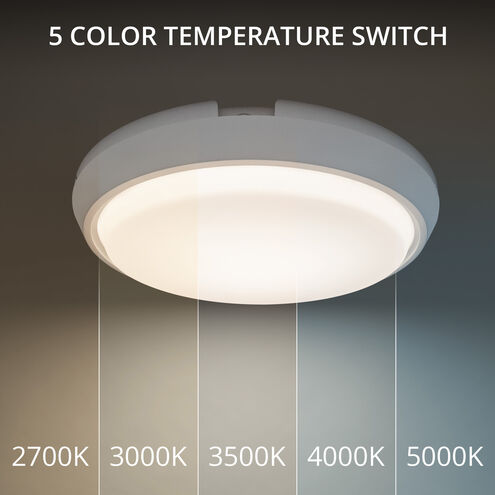 Zenith LED 15 inch Titanium Flush Mount Ceiling Light in 4000K, Has EM Backup Battery