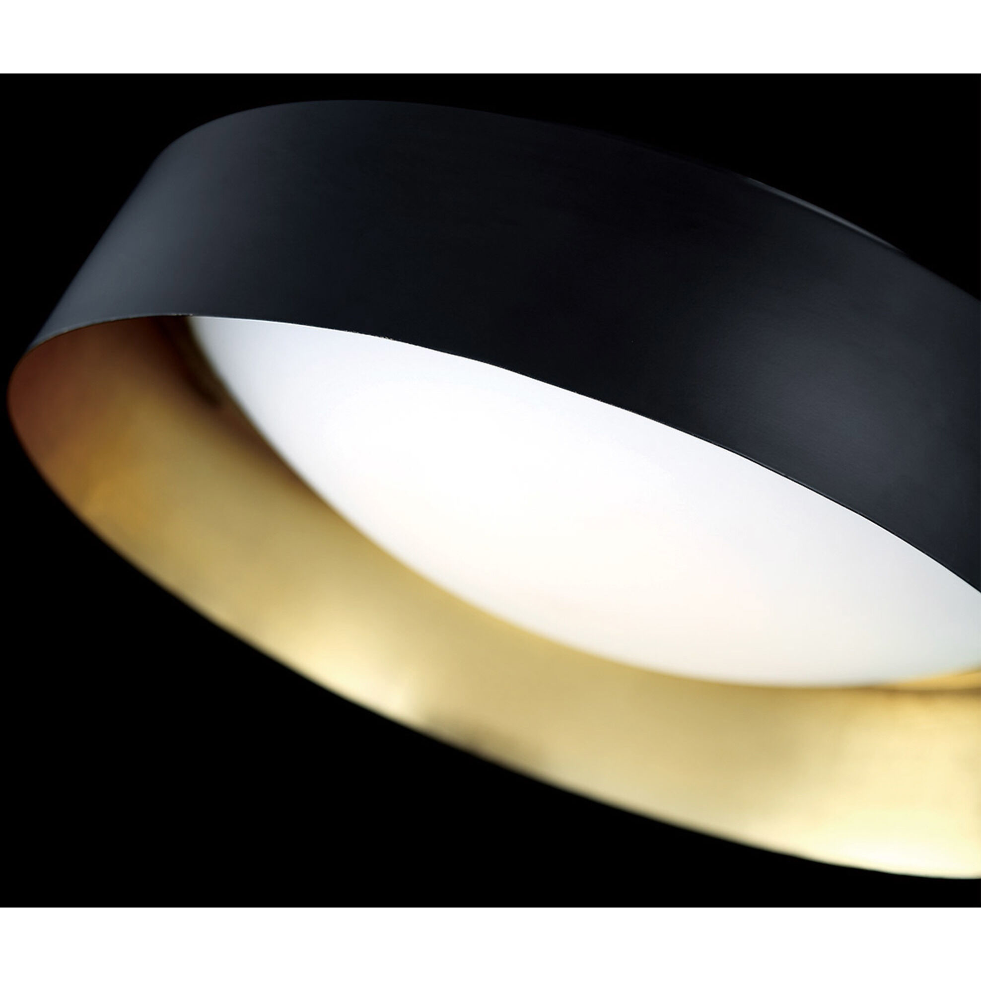 Gilt LED 18.13 inch Black Gold Leaf Flush Mount Ceiling Light