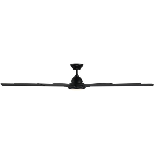 Hydra 96 inch Matte Black Downrod Ceiling Fan in 3000K