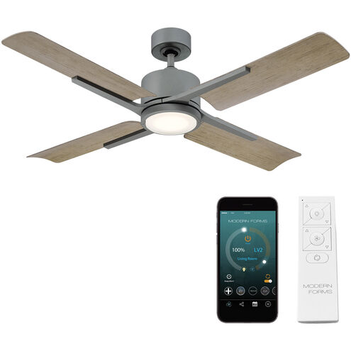 Cervantes 56 inch Graphite Weathered Gray with Weathered Gray Blades Downrod Ceiling Fan in 3000K, Smart Ceiling Fan