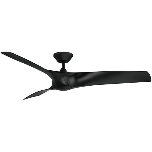 Zephyr 62 inch Matte Black Downrod Ceiling Fan, Smart Ceiling Fan