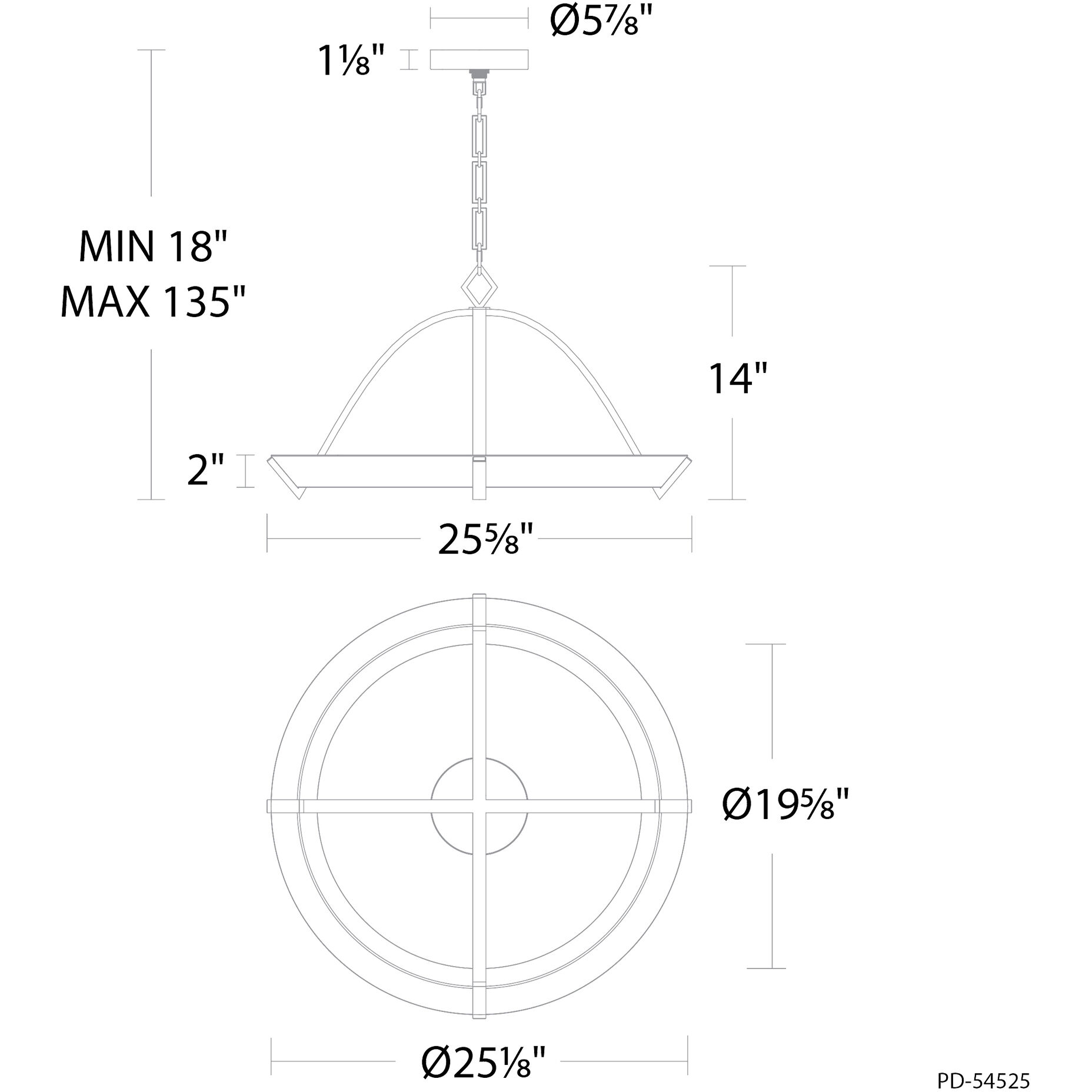 Copa LED 25.63 inch Antique Nickel Indoor Hanging Lighting Ceiling Light