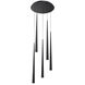 Cascade LED 17 inch Black Multi-Light Pendant Ceiling Light in 5, Round, 28in.