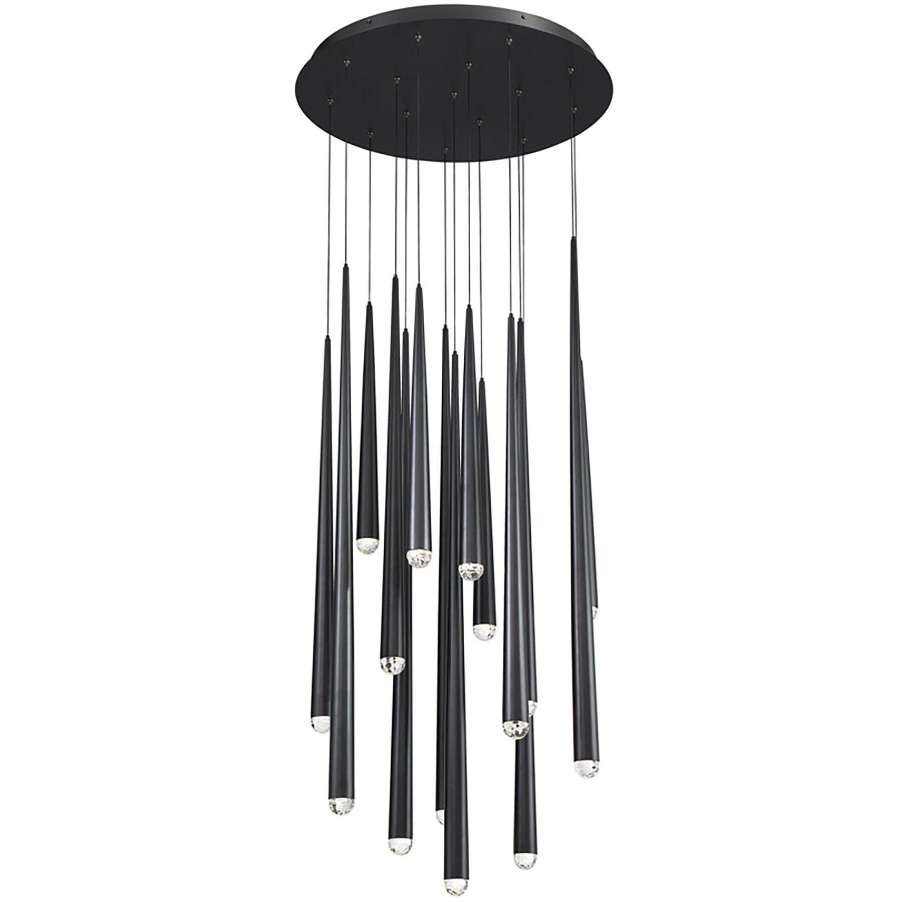 Modern Forms PD-41715R-BK Cascade LED 23 inch Black Multi-Light Pendant ...