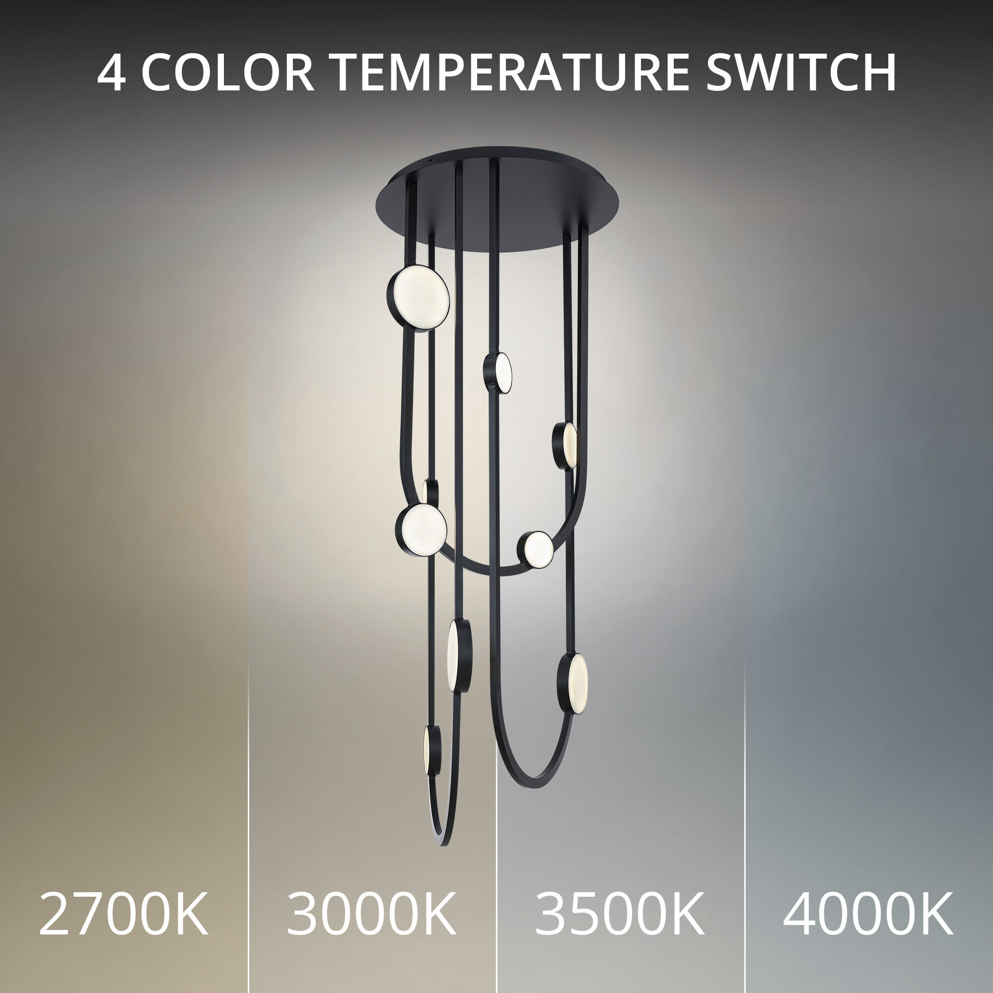 Tableau LED 20.5 inch Black Indoor Ceiling Lighting in 2700K