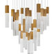 Cinema LED 28 inch Aged Brass Indoor Hanging Lighting Ceiling Light