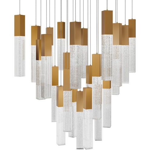 Cinema LED 28 inch Aged Brass Indoor Hanging Lighting Ceiling Light