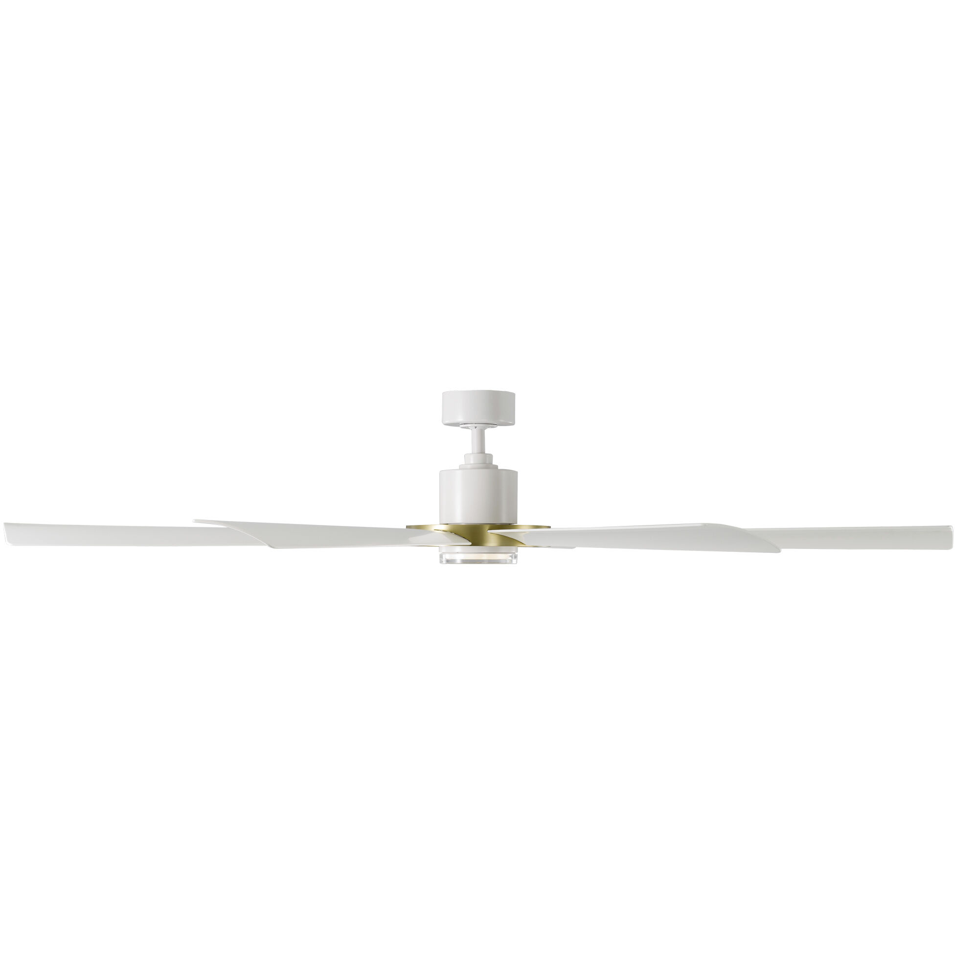 Aura 72 inch Soft Brass and Matte White with Matte White Blades Downrod Ceiling Fan in Soft Brass Matte White
