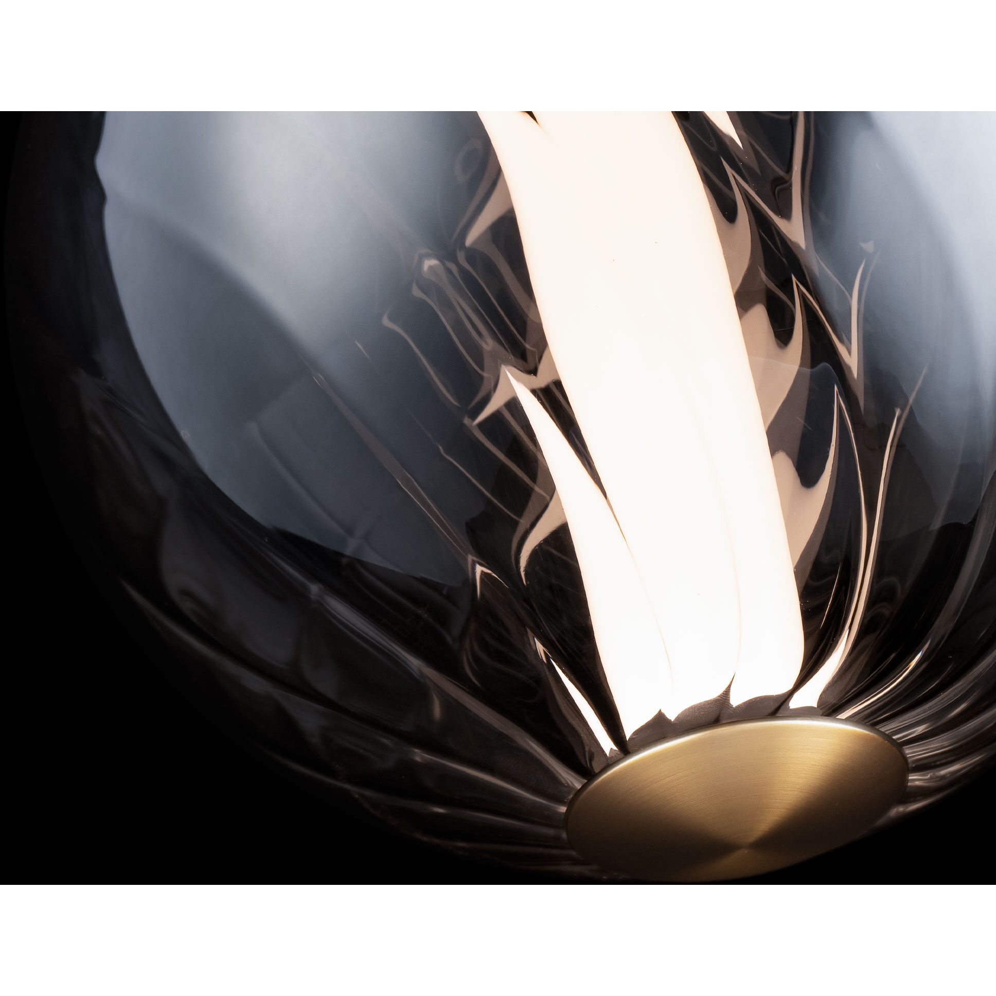 Swirly LED 9.9 inch Smoke Glass and Aged Brass Indoor Hanging Lighting Ceiling Light in 2700K