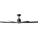 Aura 60 inch Brushed Nickel and Matte Black with Matte Black Blades Downrod Ceiling Fan in Brushed Nickel Matte Black