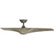 Zephyr 52 inch Graphite and Weathered Wood with Weathered Wood Blades Downrod Ceiling Fan in Graphite Weathered Wood, Smart Ceiling Fan
