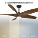 Zephyr 62 inch Matte Black and Distressed Koa with Distressed Koa Blades Downrod Ceiling Fan in Matte Black Distressed Koa