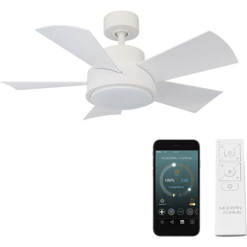 Vox 38 inch Matte White Downrod Ceiling Fan in 3500K