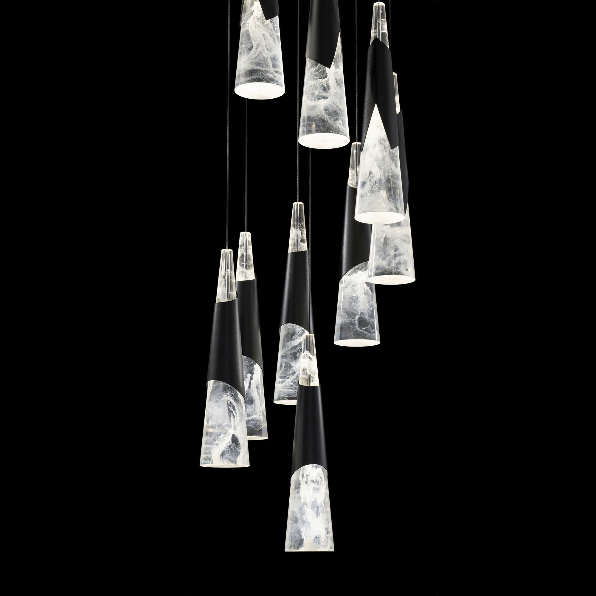 Kilt 9 Light 17 inch Black Multi-Light Pendant Ceiling Light