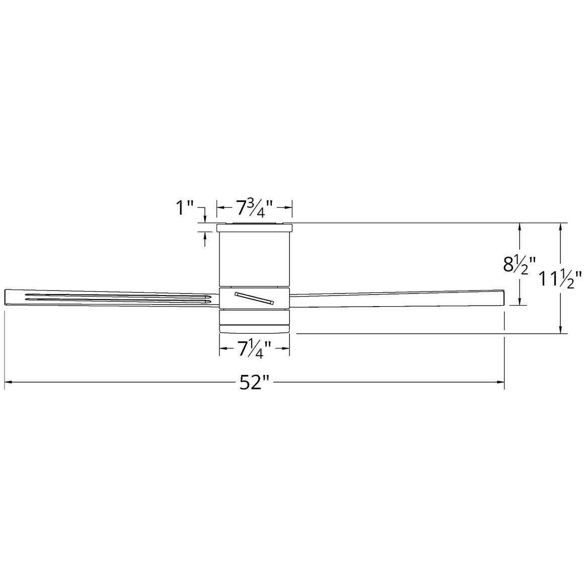 Axis 52 inch Bronze Flush Mount Ceiling Fan in 3500K