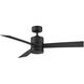 Axis 52 inch Matte Black Downrod Ceiling Fan in 3500K