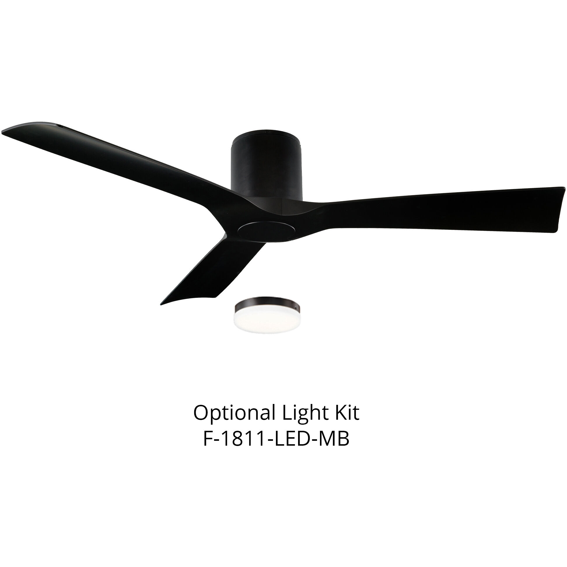Aviator 54 inch Matte Black Flush Mount Ceiling Fan