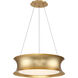 Tango LED 20 inch Gold Leaf Chandelier Ceiling Light