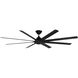 Hydra 96 inch Matte Black Downrod Ceiling Fan in 2700K