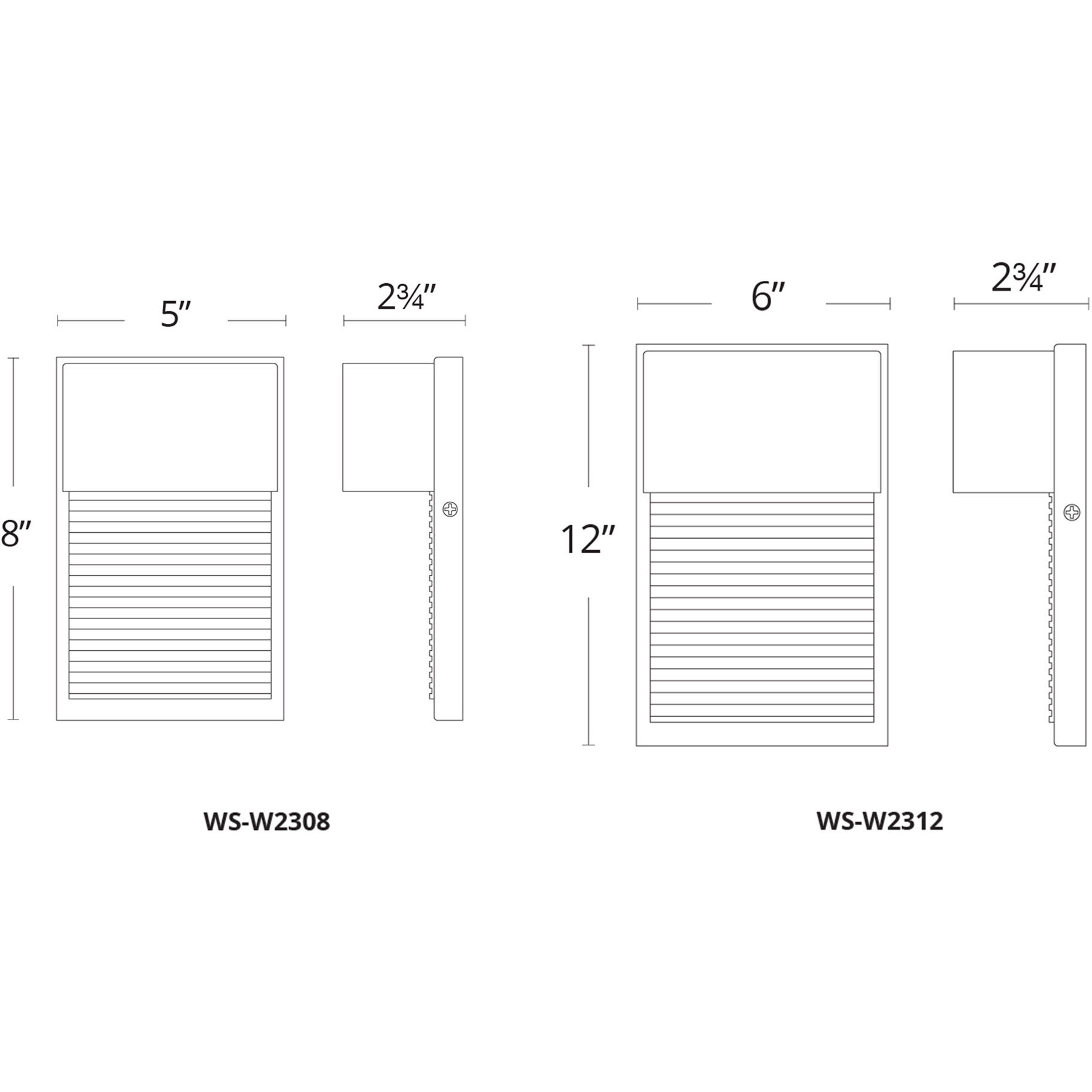 Hiline LED 8 inch Black Outdoor Wall Light in 8in.