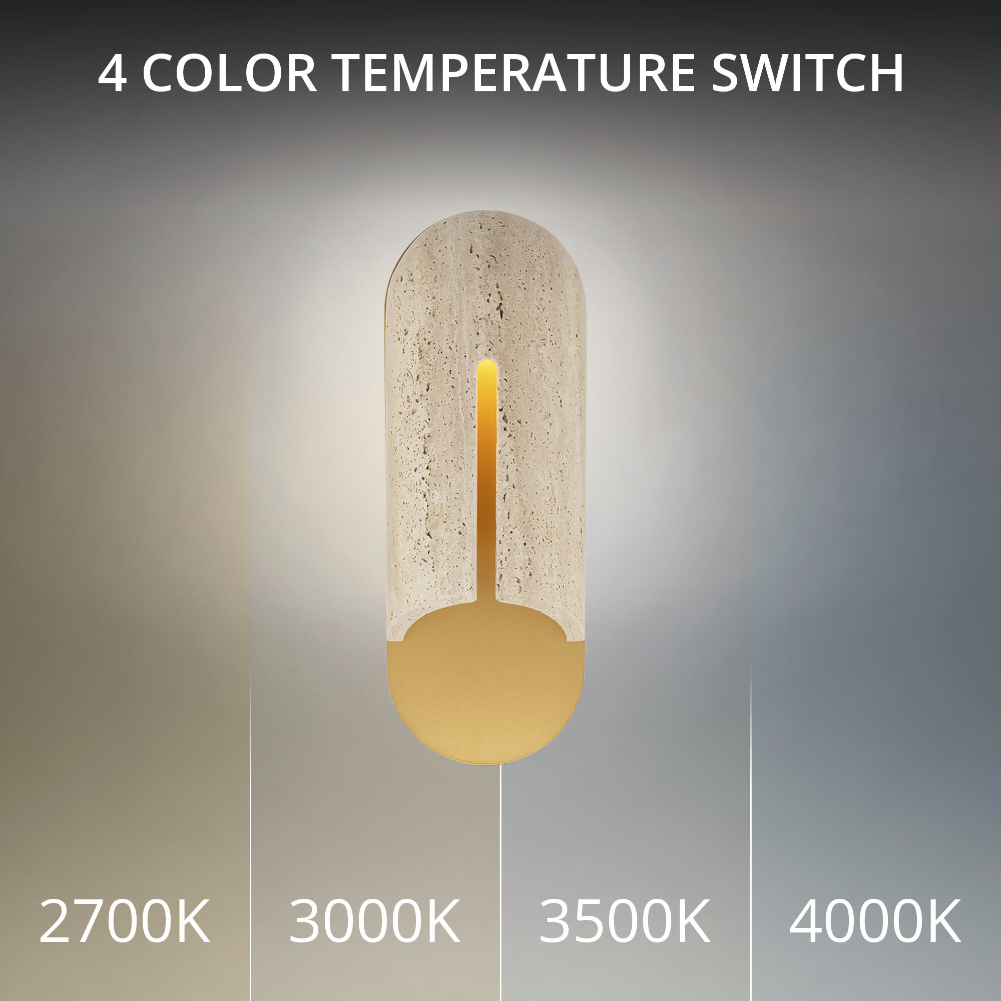 Clog LED 16 inch Beige Travertine and Aged Brass Outdoor Wall Lighting in 3500K