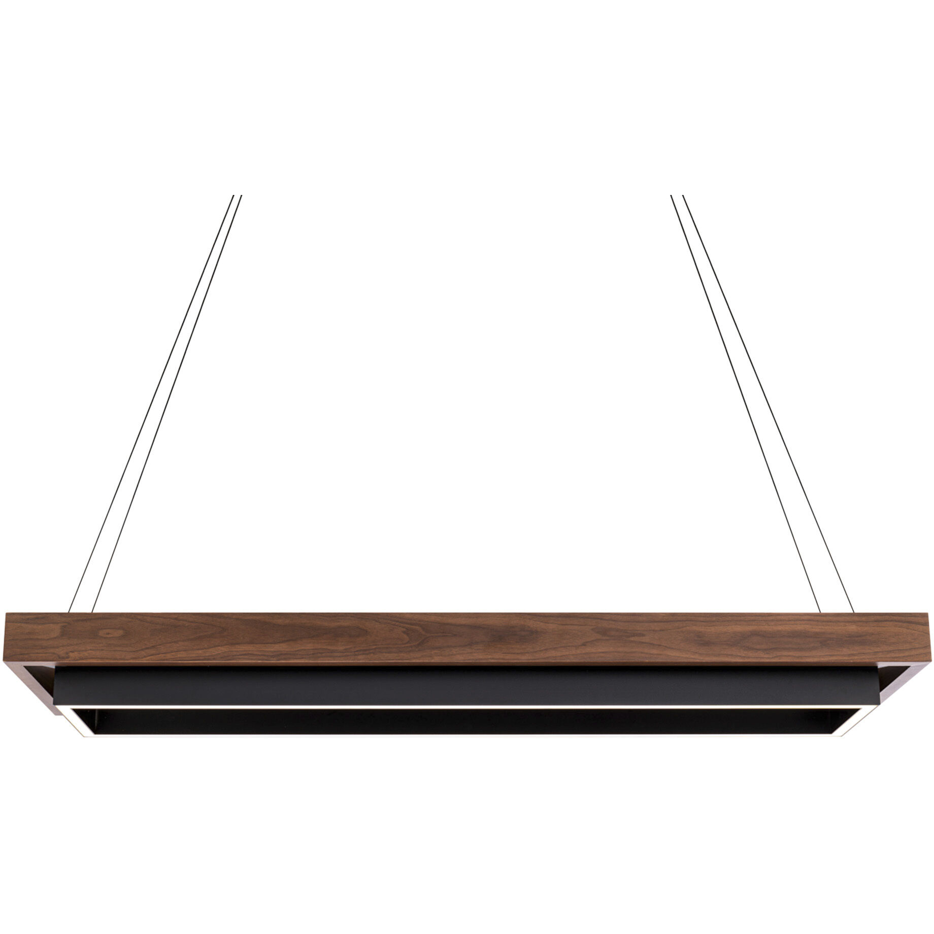Hustler 1 Light 54 inch Black Dark Walnut Linear Chandelier Ceiling Light