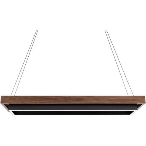 Hustler 1 Light 54 inch Black Dark Walnut Linear Chandelier Ceiling Light