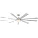 Wynd XL 72 inch Stainless Steel Downrod Ceiling Fan in 3500K