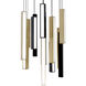 Chaos 13 Light 20 inch Black Aged Brass Multi-Light Pendant Ceiling Light