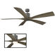 Aviator 70 inch Graphite and Weathered Gray with Weathered Gray Blades Downrod Ceiling Fan in Graphite Weathered Gray, Smart Ceiling Fan