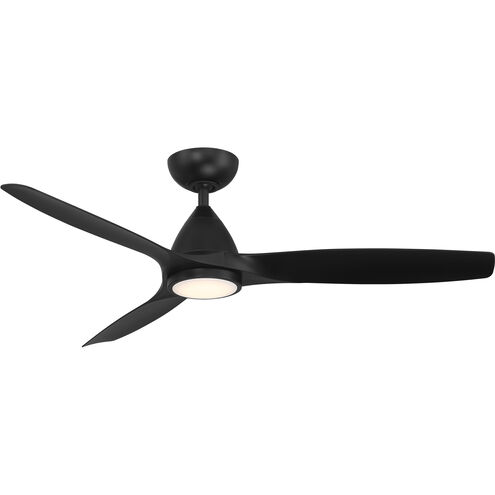 Skylark 54 inch Matte Black Downrod Ceiling Fan in 3500K