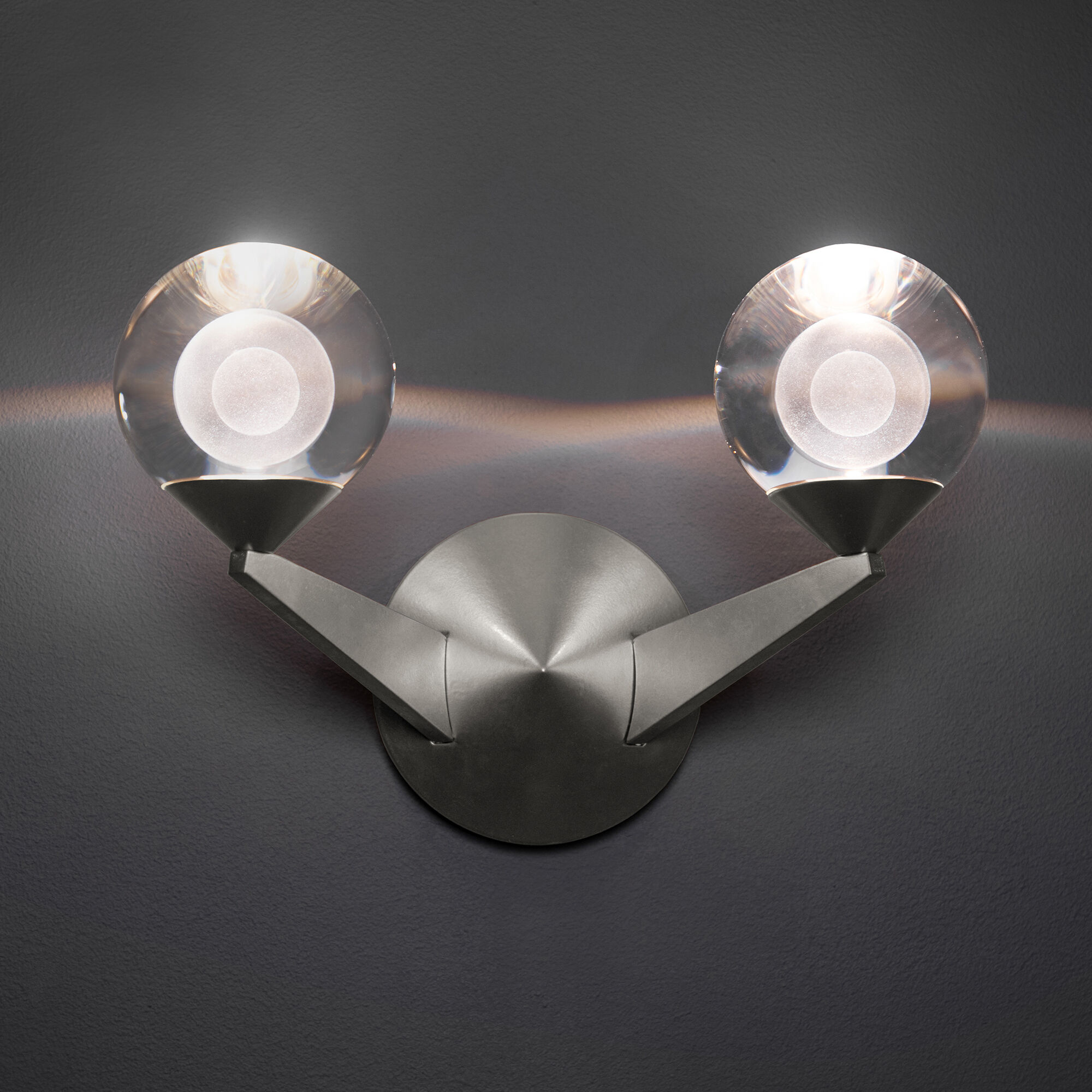 Double Bubble Wall Sconce Wall Light in 15in., Satin Nickel