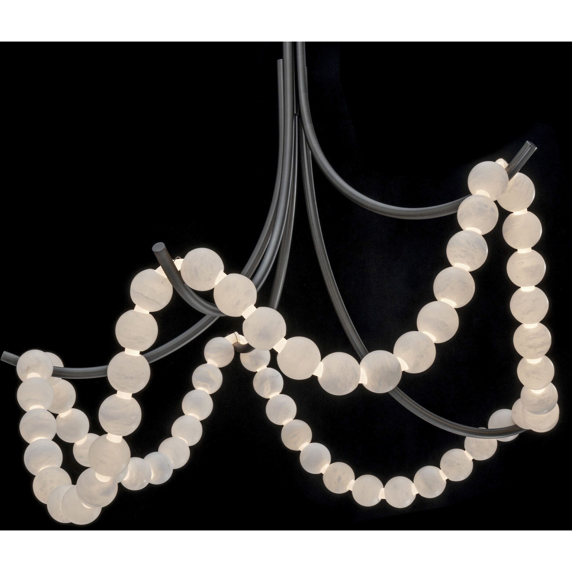 Parel 1 Light 46 inch Antique Nickel Semi-Flush Mount Ceiling Light