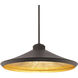 Alfa LED 23.75 inch Bronze and Gold Leaf Pendant Ceiling Light