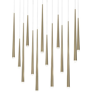 Cascade 14 Light 10 inch Aged Brass Multi-Light Pendant Ceiling Light