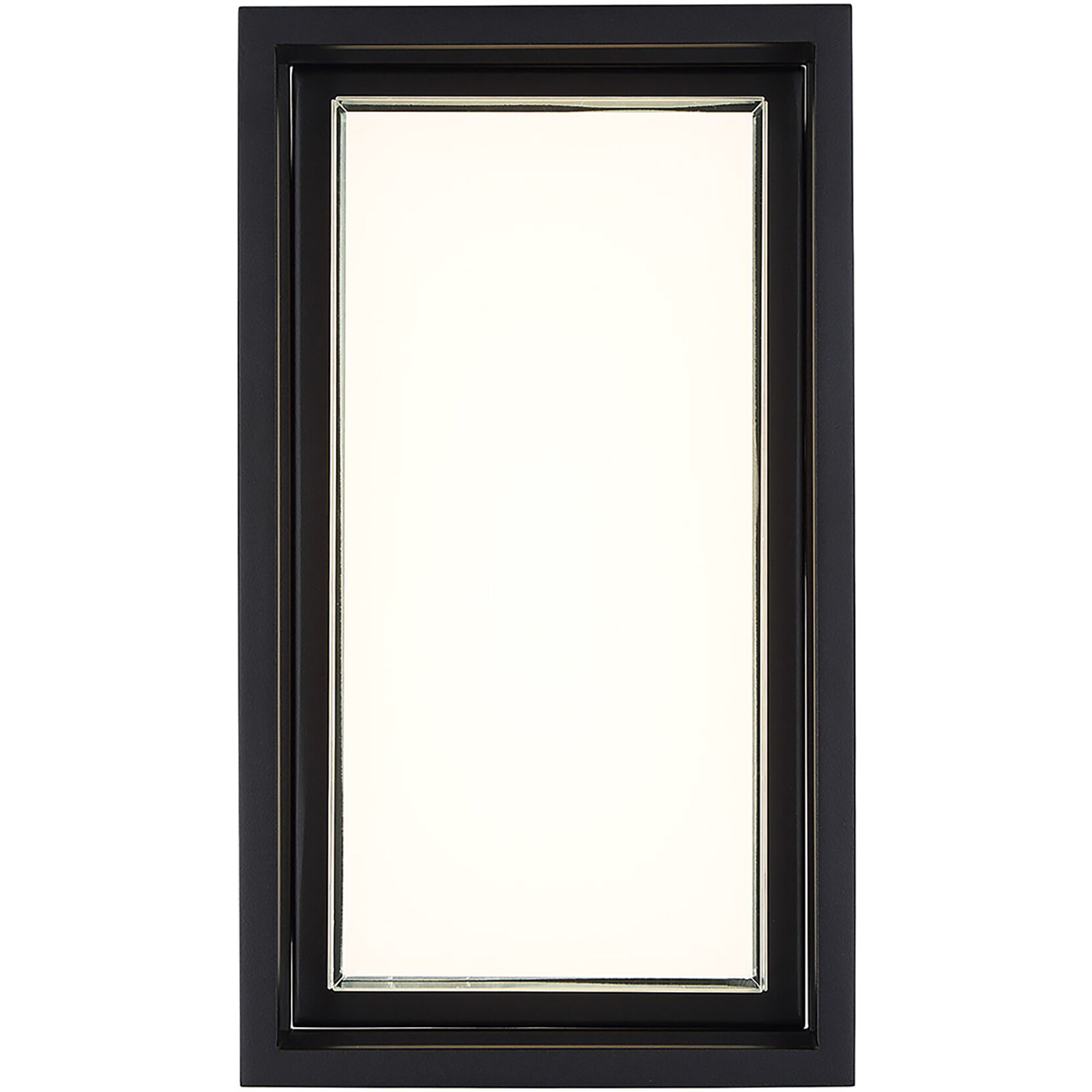 Framed LED 8 inch Black Outdoor Wall Light in 14in.