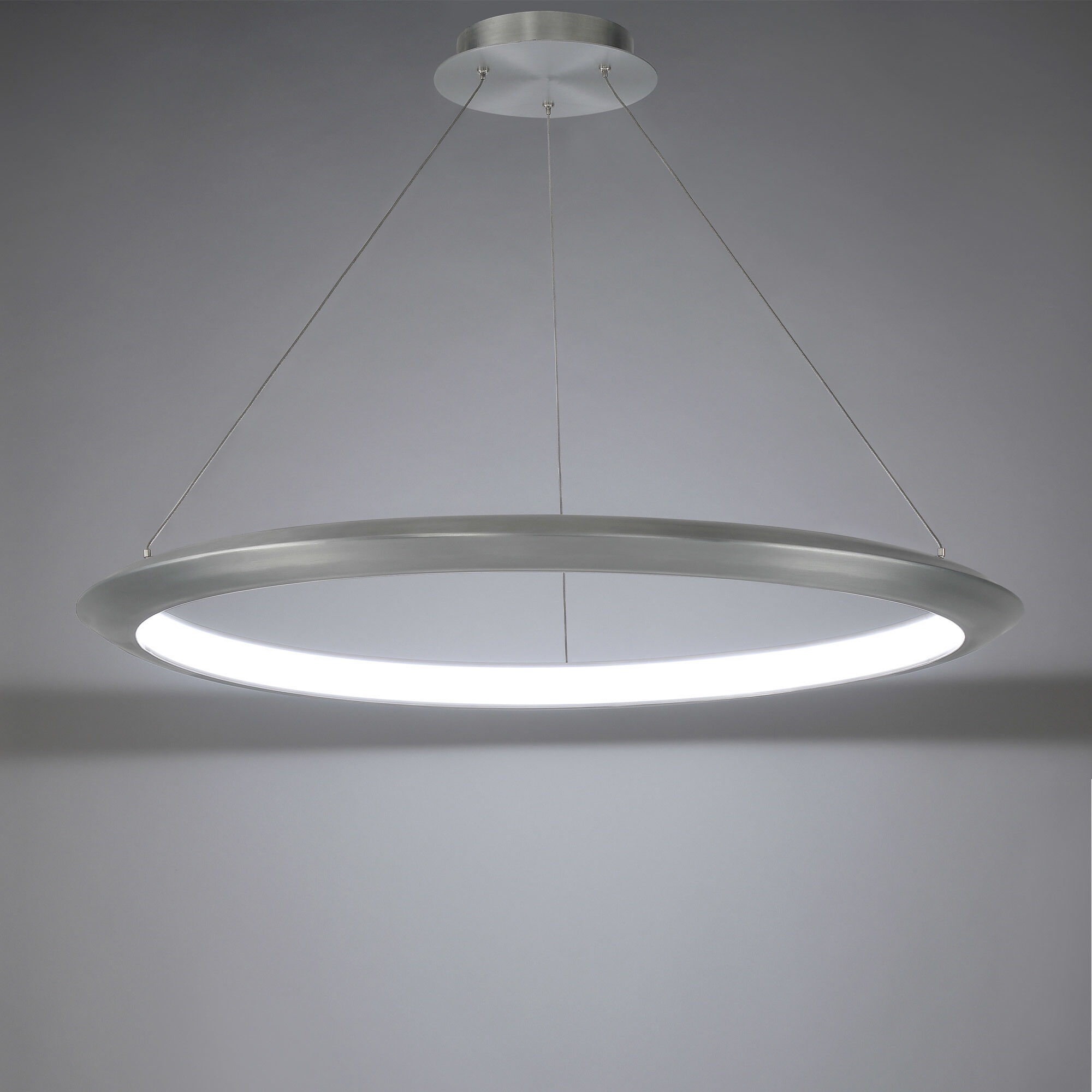 The Ring LED 36 inch Brushed Aluminum Chandelier Ceiling Light in 3500K, 36in.