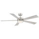 Wynd 60 inch Stainless Steel Downrod Ceiling Fan in 3000K, Smart Ceiling Fan