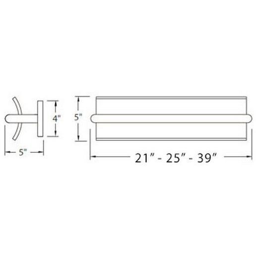 Vetri LED 21 inch Brushed Aluminum Bath Vanity & Wall Light in 19in.