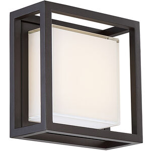 Framed LED 8 inch Bronze Outdoor Wall Light in 8in.