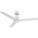 Lotus 54 inch Matte White Downrod Ceiling Fan in 2700K