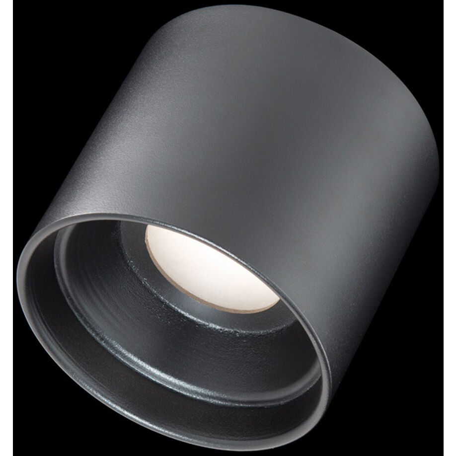Squat 1 Light 5 inch Black Outdoor Flush Mount in 3000K