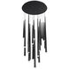 Cascade LED 26 inch Black Multi-Light Pendant Ceiling Light in 21, Round, 37in.